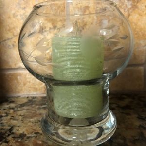 Princess House Votive Etched Crystal Candle Holder